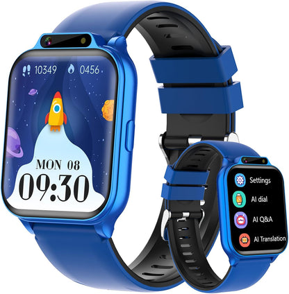 Smart Watch for Kids, Waterproof Smartwatches with Heart Rate, Sleep Monitor, Built-In Ai(Translation/Q&A/Watch Face), Fitness Tracker with Pedometer, Alarm Clock, Gift for 3-12 Years Old Boys Girls