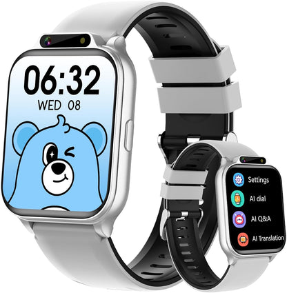 Smart Watch for Kids, Waterproof Smartwatches with Heart Rate, Sleep Monitor, Built-In Ai(Translation/Q&A/Watch Face), Fitness Tracker with Pedometer, Alarm Clock, Gift for 3-12 Years Old Boys Girls