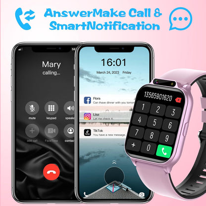 Smart Watch for Kids, Waterproof Smartwatches with Heart Rate, Sleep Monitor, Built-In Ai(Translation/Q&A/Watch Face), Fitness Tracker with Pedometer, Alarm Clock, Gift for 3-12 Years Old Boys Girls