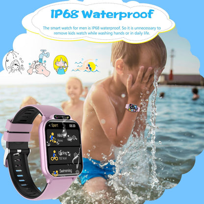 Smart Watch for Kids, Waterproof Smartwatches with Heart Rate, Sleep Monitor, Built-In Ai(Translation/Q&A/Watch Face), Fitness Tracker with Pedometer, Alarm Clock, Gift for 3-12 Years Old Boys Girls